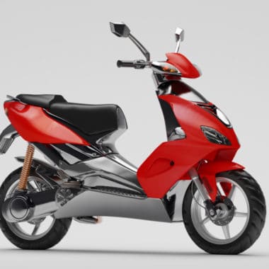 Ny rød scooter